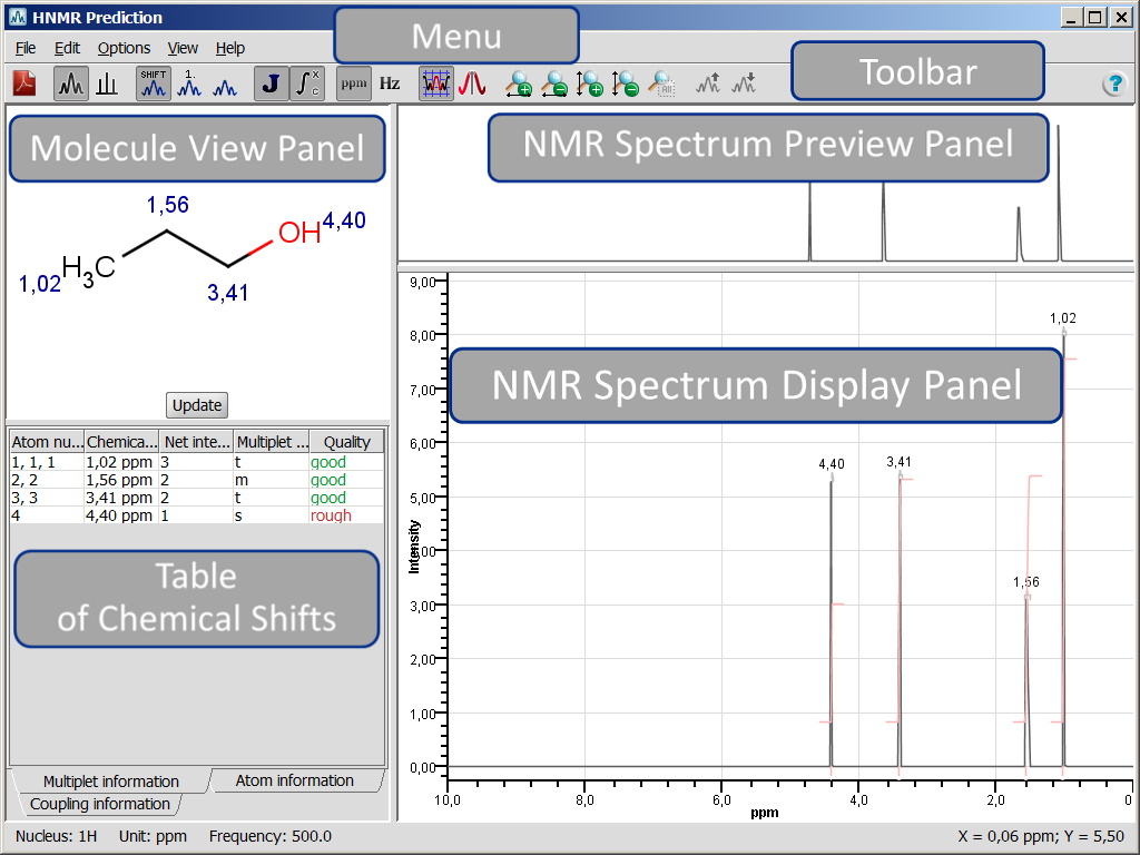 NMR Prediction window